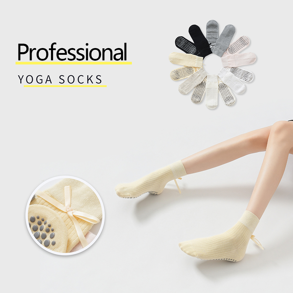 Pilates & Yoga With Harna - Cute Bowknot Yoga Socks Girls Sweet