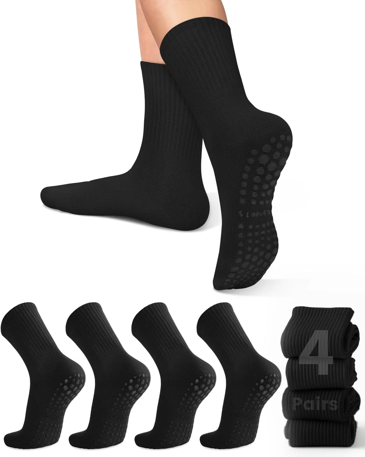4 pairs of women's yoga socks, - Pilates & Yoga With Harna 评论和价格