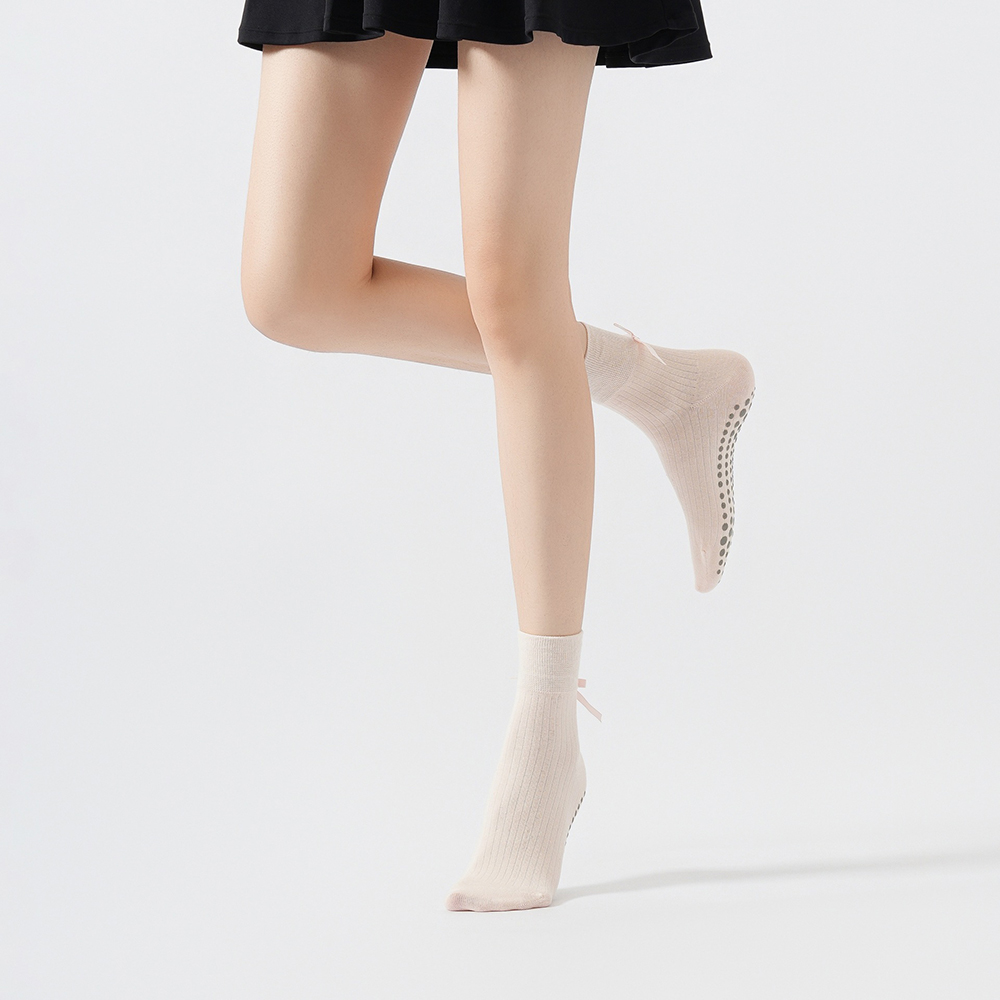 Cute Bowknot Yoga Socks Girls  - Pilates & Yoga With Harna 评论和价格